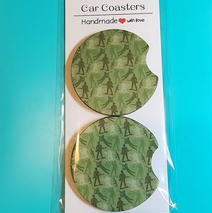 Green Army Men Car Truck Cup Holder Car Coasters
